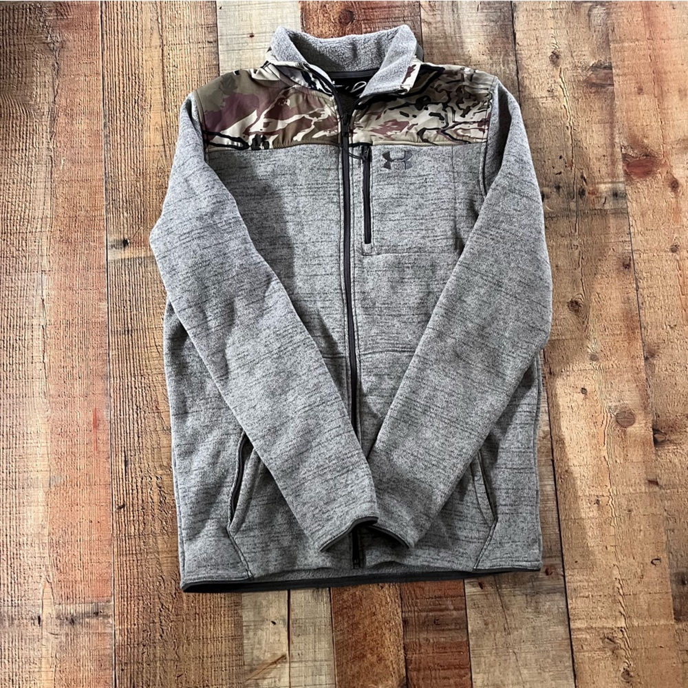 Under Armour Gray Fleece Jacket with Camo Lining
